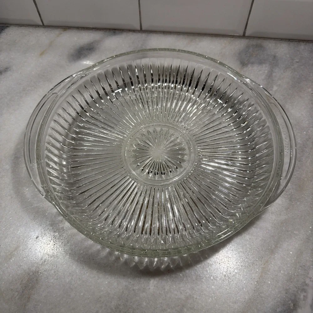 Vtg Anchor Hocking Queen Mary‎ Oven-Proof Pie/quiche Dish. 10